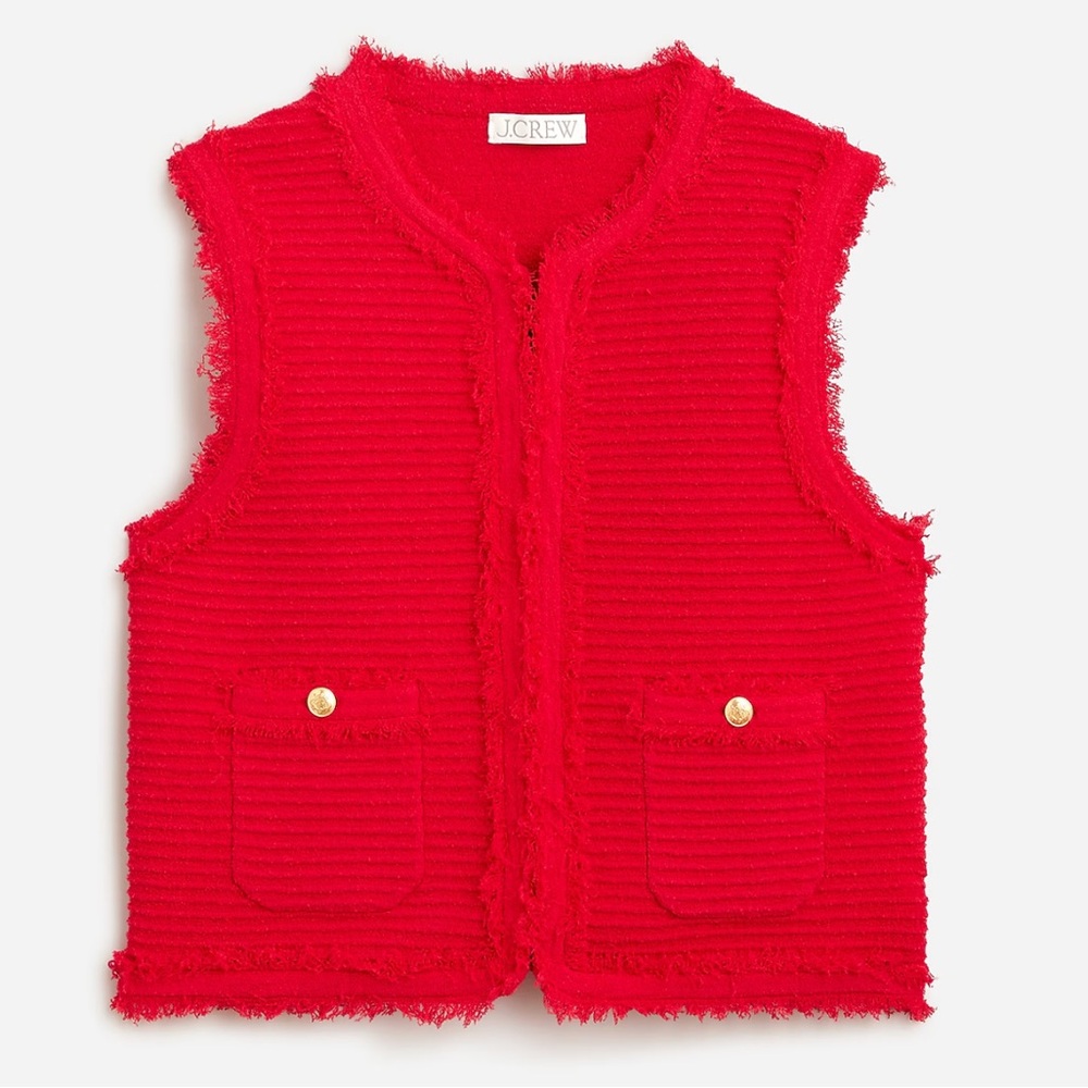 J. Crew Textured vest in fine bouclé